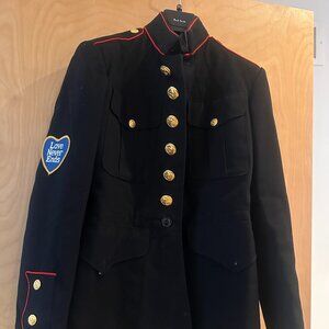 Vintage ANTI WAR Vietnam-Era Dress Blues Military Jacket Small PEACE HIPPIE